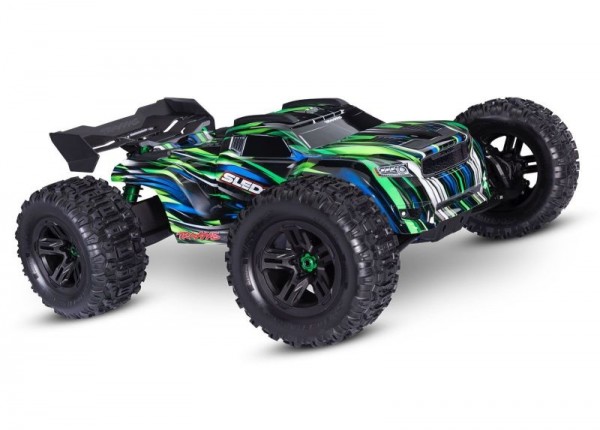 NEU TRAXXAS SLEDGE 4x4 belted grün 1/8 Monster-Truck RTR Brushless, ohne Akku und Ladegerät